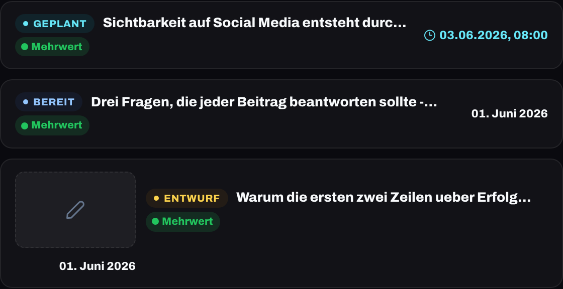 Mehrere Vorschläge zur Auswahl